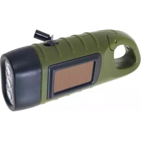 Tragbare LED-Taschenlampe mit Stromgenerator für den Außenbereich, wiederaufladbare Solar-Notfalltaschenlampe, blendfrei (1/4)