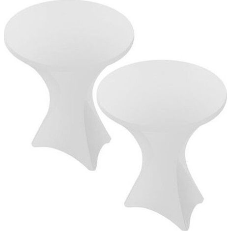Lot de 2 housses blanches pour table haute pliante 105 cm, blanches, 80-85 cm (1/5)