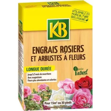 Engrais pour rosiers et arbustes à fleurs KB - 1,5kg (1/2)