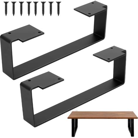 2 Pieds De Table Trapézoïdaux Noirs, Pieds De Table en Métal Noir, Pieds De Meuble en Métal, Adaptés Aux Cadres De Tables De Chevet, Pieds De Table Basse, Pieds De Buffet (1/5)