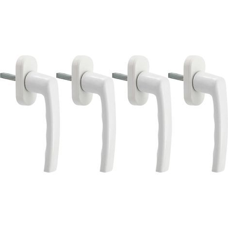 Poignée de fenêtre blanche 2024, lot de 4 poignées de fenêtre universelles en aluminium, compatible gauche et droite. (1/5)