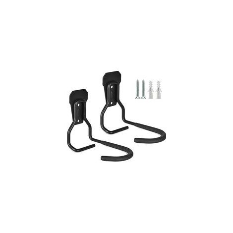 Lot de 2 Crochets Vélo, Supports de Cintre de Vélo en Fer, Support Mural de Rangement pour Vélos Robuste en Forme de L, Support Vertical de Vélo Pratique pour Maison Garage, Noir