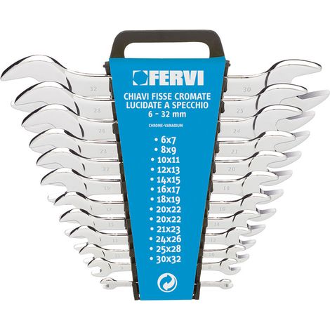 DOPPEL MAULSCHLÜSSEL SATZ 12 TLG GABELSCHLÜSSEL 6-32 MM FERVI 0201