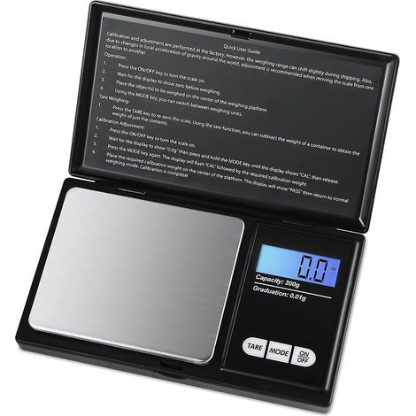 Balance de poche de précision avec écran LCD et fonction tare (1/5)