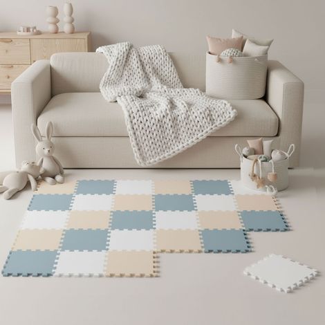 27 Teile Spielmatte Baby Puzzlematte 30x30 Krabbelmatte Bodenmatte Kinderzimmer