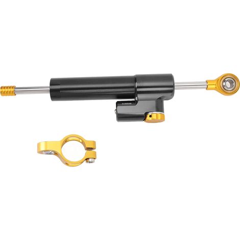 Verstellbarer Lenkungsdämpfer für Motorräder, universell passend, verbesserter Stabilitätsstabilisator für Motorräder, schwarz + gold (1/5)