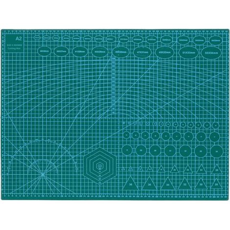 A2 Green Self Healing Anti-Slip Cutting Mat with Grid Lines for Accurate Cutting Crafting Patchwork Quilting Art Projects