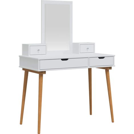 Schminktisch-Set FAUSKE 4 Stk. Weiß 100 x 50 x 143 cm vidaXL (1/5)