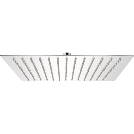 Pommeau de douche effet pluie en acier inoxydable, carré de 25 x 25 cm