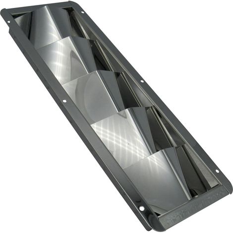 Stainless Steel Louvred Air Vent (326MM x 113MM Rectangular Grille Metal Duct) (1/5)