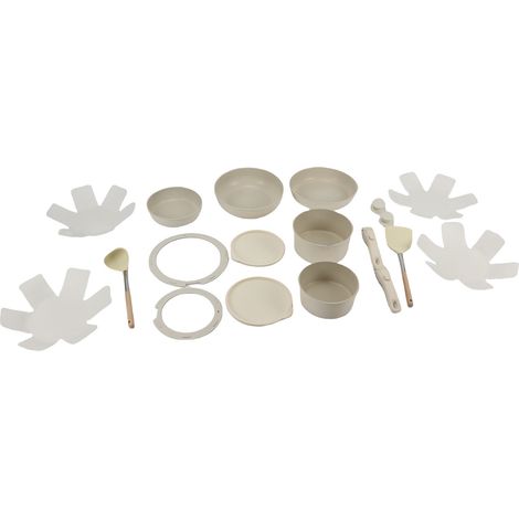 Ensemble de casseroles multifonctionnelles en aluminium compatible avec l'induction, comprenant une poignée anti-brûlure amovible, des couvercles en verre, une spatule en silicone et une cuillère de c (1/5)