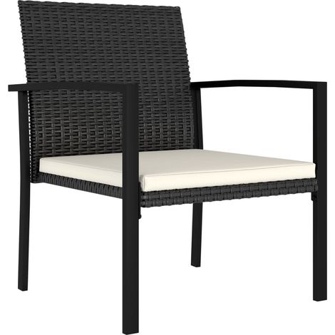 Maison Exclusive - Garten-Essstühle 2 Stk. Poly Rattan Schwarz