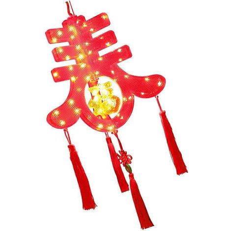 Lanternes lumineuses LED décoratives pour le Nouvel An chinois, lanternes 3D pour la Fête du Printemps