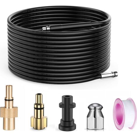 15m Déboucheur de canalisations pour Nettoyeur Haute Pression Kärcher/Bosch/Lavor, Sonde de débouchage pour Kärcher K2 K3 K4 K5 K7 (1/5)
