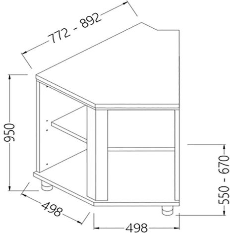 Comptoir de bar neutres section caisse 45° ouvert - Diamond