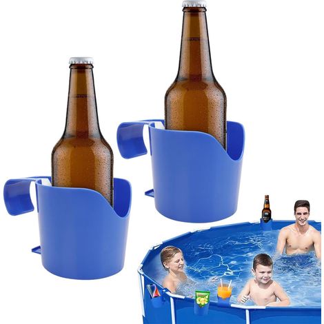 2 pièces Porte-gobelets piscine, support boissons bord de piscine plastique antidérapant, compatible tige ronde ≤6cm (1/5)