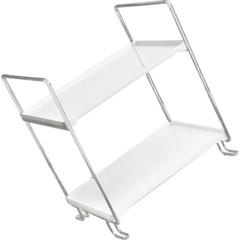 Étagère à épices sur bureau en fer forgé et PP amovible 2 niveaux pour cuisine salle de bains rangement maquillage (1/5)
