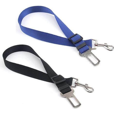Ceintures de sécurité pour chien (lot de 2) - Ceintures de sécurité auto réglables en nylon pour animaux de compagnie - Ceintures de sécurité élastiques et durables pour chiens, chats et autres animau (1/5)