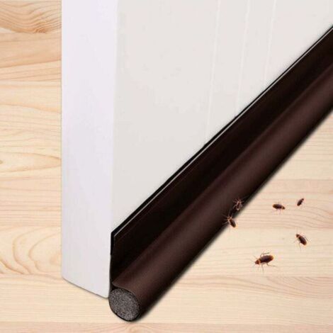 96cm Bas de Porte Unilatéral avec Joint Auto-Adhésif Weather Stripping Door Seal Strip Boudin de Porte Stop Froid Protection Contre Les Courants d’air et Le Bruit（brun）