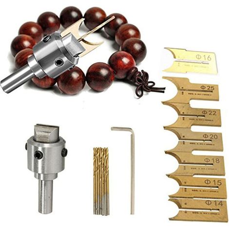 Fraise Dureté Perle Travail Du Bois Perle Maker Foret Ensemble Routeur Bit Set Petit Portable Haute-Dureté Alliage Acier Outil Kit 16 pcs (1/4)