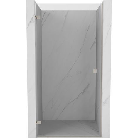 Mexen Lunar-B porta doccia a battente sinistra 90 cm, trasparente, nichel spazzolato - 832-090-000-97-00-L (1/5)