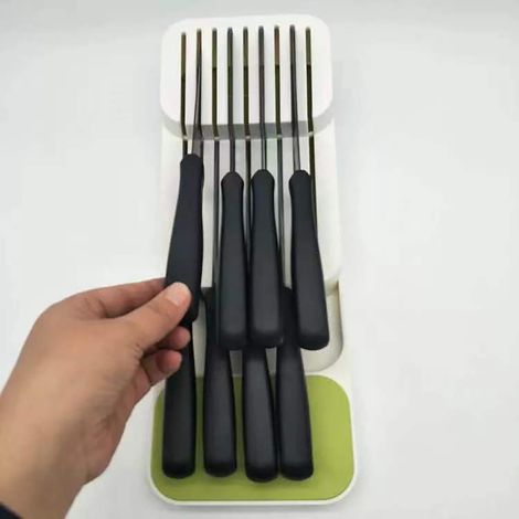 Porte-couteaux de cuisine, support pour vaisselle, étagère de rangement multifonctionnelle pour ustensiles de cuisine, organiseur de tiroirs pour la maison (1/5)