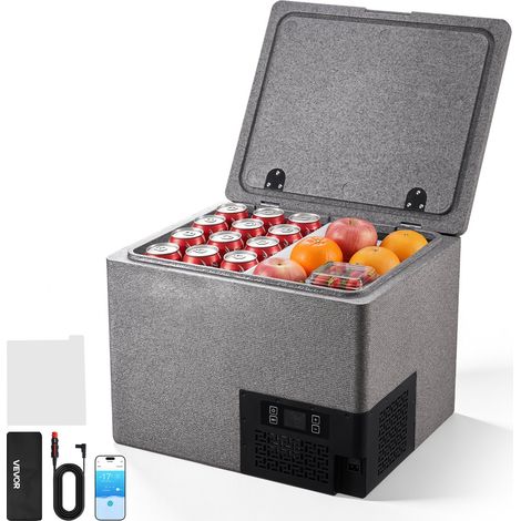 Glacière Électrique Voiture 12/24 V CC 40 L, Réfrigérateur Portable Ultra-léger en EPP, pour Camping Voyage Plage Pêche, Mini Frigo à Compression Contrôlable par APP, Température -10 °C à 10 °C (1/5)