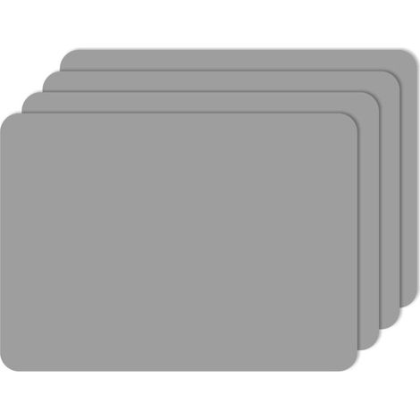 Bardusch-Lot de 4 sets table silicone qualité supérieure 30x40 cm, isolation thermique imperméable antidérapant, gris (1/5)