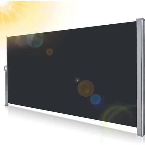 SWANEW Tenda laterale retrattile Tenda laterale del patio all'aperto Protezione della privacy Estensibile Resistente 140x300cm Nero (1/5)