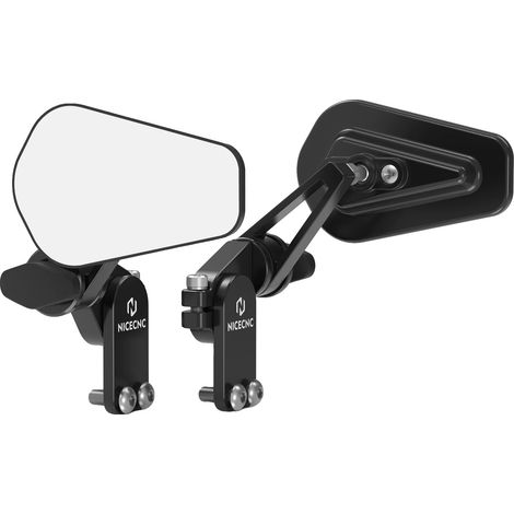 Espejos retrovisores para montar en el protector de manos de la motocicleta, diseño ajustable, función plegable, modelo Arrow. (1/2)