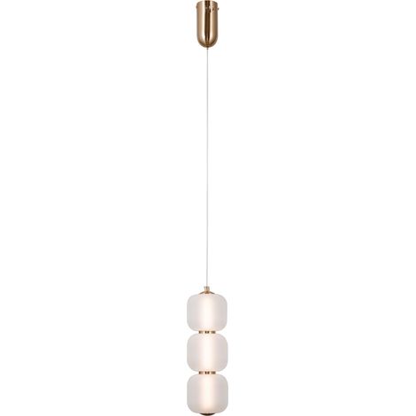 Lampada sospensione Italux Ganti ottone opale LED 8W (1/4)