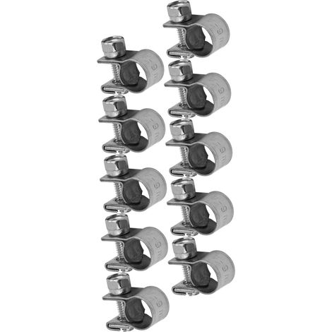 Lot de 10 mini colliers de serrage en acier inoxydable pour tuyaux de carburant, 6 mm-Taille optionnelle de 20 mm (1/5)