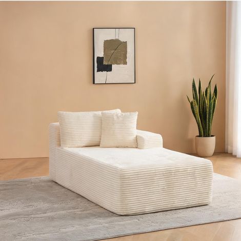 Canapé modulaire en tissu beige-toned avec mousse à mémoire ivory (1/5)