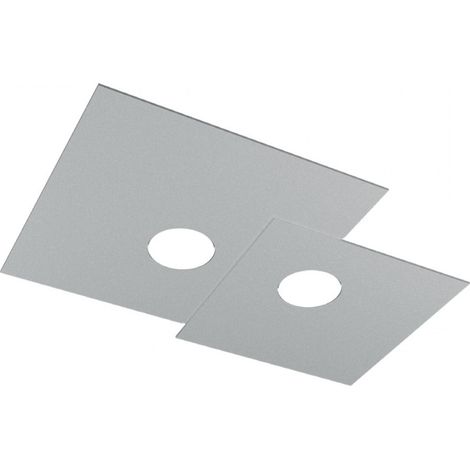 Plafoniera Moderna Rettangolare Plate Metallo Grigio 2 Luci Gx53 (1/5)