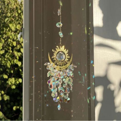 1 Attrape-soleil, Cristal, Pendentif, Crochet, Décoration Fenêtre, Jardin, Cadeau (1/4)
