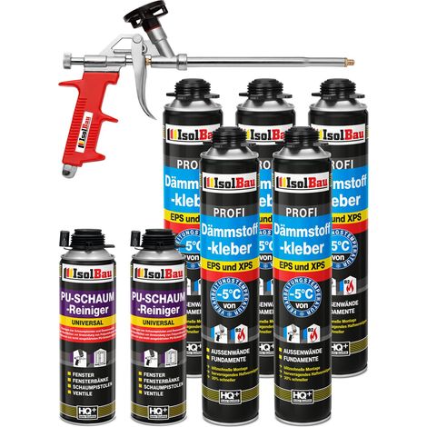 Dämmstoffkleber 750ml PU-Klebeschaum Perimeterkleber PU-Reiniger Schaumpistole
