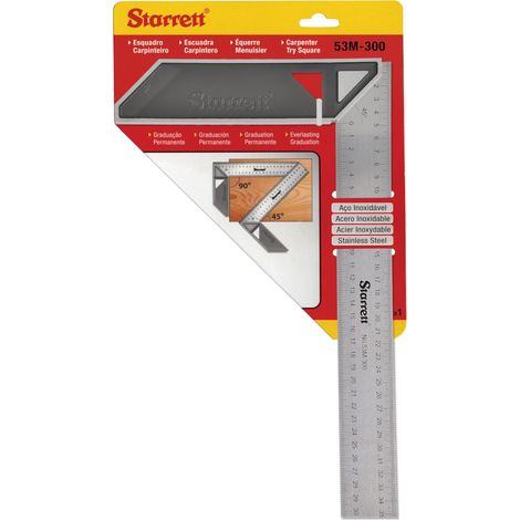 Starrett K53M-300-S - Squadra da falegname in Acciaio inossidabile