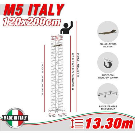 Trabattello M5 ITALY Altezza lavoro 13,30 metri