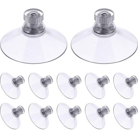 30er-Pack Saugnäpfe mit Gewinde und Rändelmuttern, 41 mm, transparent, für Auto, Camping, Fenster, Sonnenschutz