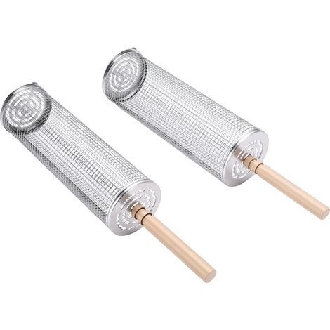 Rollbarer Grillkorb aus Edelstahl 304, rollbares Grillnetz für Gemüse, Outdoor-Kochzubehör (1/5)