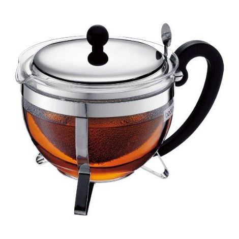 Bodum Teekanne 1,3 L Grau aus Glas und Edelstahl