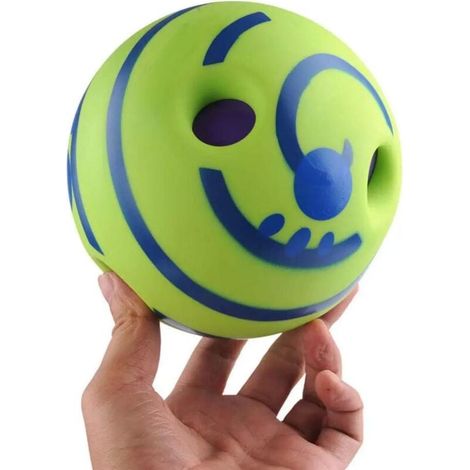 Wobble Wag Giggle Ball – Interaktives Hundespielzeug mit lustigen Geräuschen, Welpen-Kauspielzeug, Balltrainings- und Sportspielzeug für Haustiere, 10 cm (1/4)