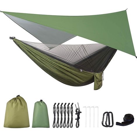 Filiyano-Hamac avec moustiquaire, hamacs d'extérieur pour le camping avec grande bâche imperméable et légère, capacité de charge (1/5)