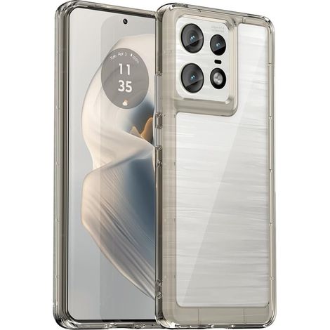 Funda híbrida Fusion para Motorola Edge 50 Pro, transparente/gris (1/5)