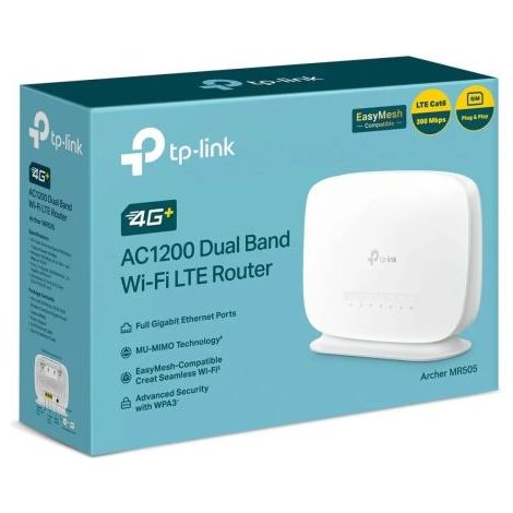 TP-Link Archer MR505 router inalámbrico Gigabit Ethernet Doble banda (2,4 GHz / 5 GHz) 4G Blanco