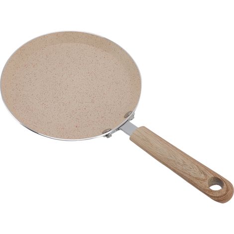 Poêle à frire antiadhésive avec poignée, en alliage d'aluminium à fond plat, idéale pour les crêpes et le petit-déjeuner (18 cm). (1/5)