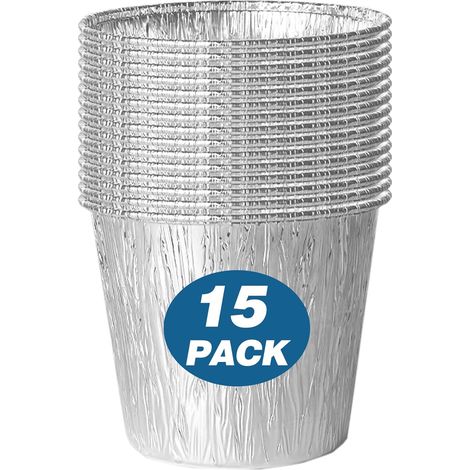 Confezione da 15 rivestimenti in alluminio per secchielli raccogli grasso per Traeger Pro Series, Pit Boss, pellet per affumicatura, accessori per barbecue, 12,611,6 cm