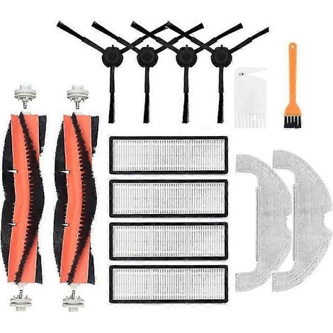 Pour aspirateur robot-laveuse Mi Robot Vacuum-Mop 2 Ultra STYTJ05ZHM - Pièce de rechange : brosse principale amovible, filtre HEPA, brosse latérale et lingette de nettoyage (1/5)