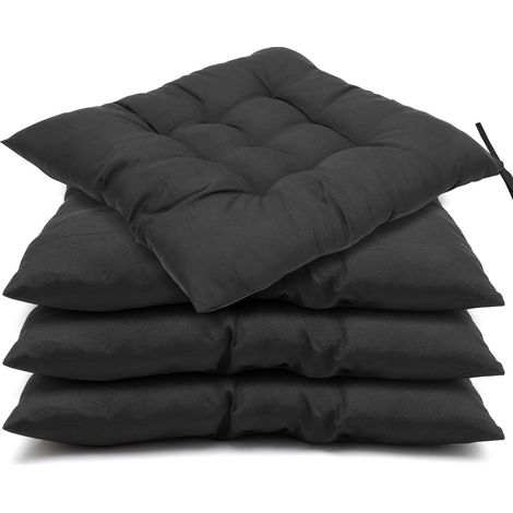 Set of 4 Chair Cushions, Kitchen Chair Cushions Made with Ribbons Chair Cushion for Office Chair Balcony Indoor and Outdoor Garden Living Room Study Bedroom (1/5)
