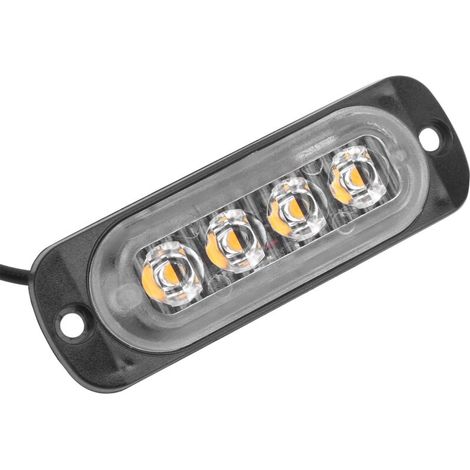 12V 4 LED Hochleistungs-Seitenmarkierungsleuchte, gelb, IPX-4 wasserdicht für Auto, Motorrad, LKW (1/5)
